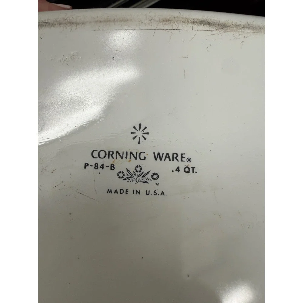 Vintage Corning Ware Blue Cornflower Casserole Set 4 Qt‎ 1.75 Qt with Glass Lids